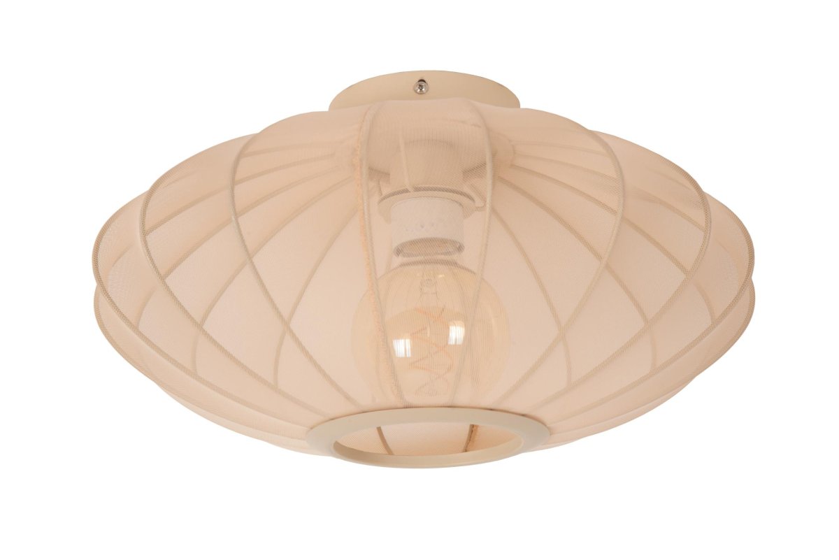 Corina Ø40 Krem plafond Fra Lucide - Corina er en elegant taklampe som sprer en myk, varm glød.