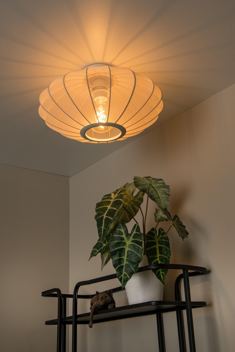 Corina Ø40 Krem plafond Fra Lucide - Corina er en elegant taklampe som sprer en myk, varm glød.