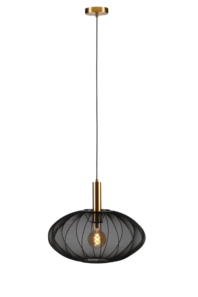 Corina Ø50 Svart Taklampe Fra Lucide - Den justerbare h&oslash;yden gir fleksibilitet, og ved &aring; koble den til en ekstern dimmer kan du enkelt justere lysstyrken og atmosf&aelig;ren.