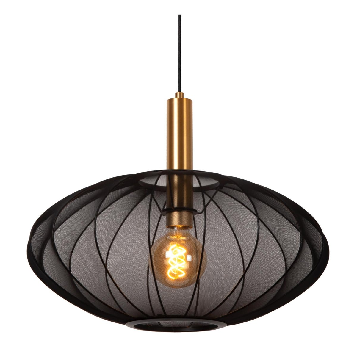 Corina Ø50 Svart Taklampe Fra Lucide - Den justerbare h&oslash;yden gir fleksibilitet, og ved &aring; koble den til en ekstern dimmer kan du enkelt justere lysstyrken og atmosf&aelig;ren.