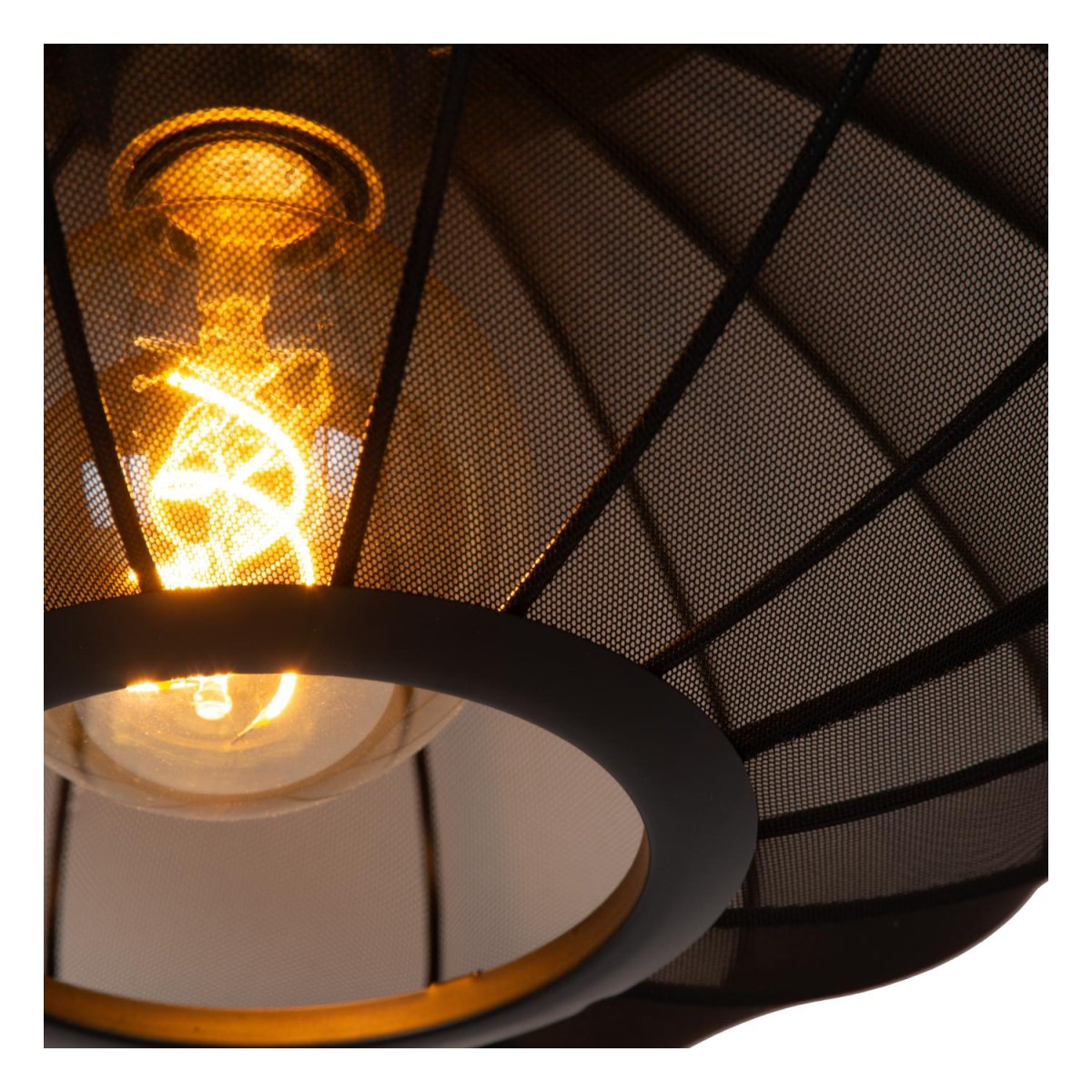 Corina Ø50 Svart Taklampe Fra Lucide - Den justerbare h&oslash;yden gir fleksibilitet, og ved &aring; koble den til en ekstern dimmer kan du enkelt justere lysstyrken og atmosf&aelig;ren.