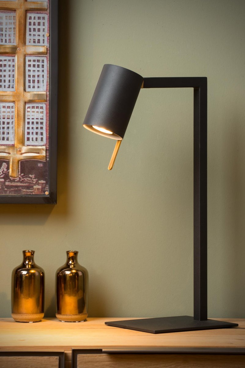 Lesley 50cm Svart skrivebordslampe Fra Lucide - Lesleys elegante design gir et trendy og sofistikert inntrykk.