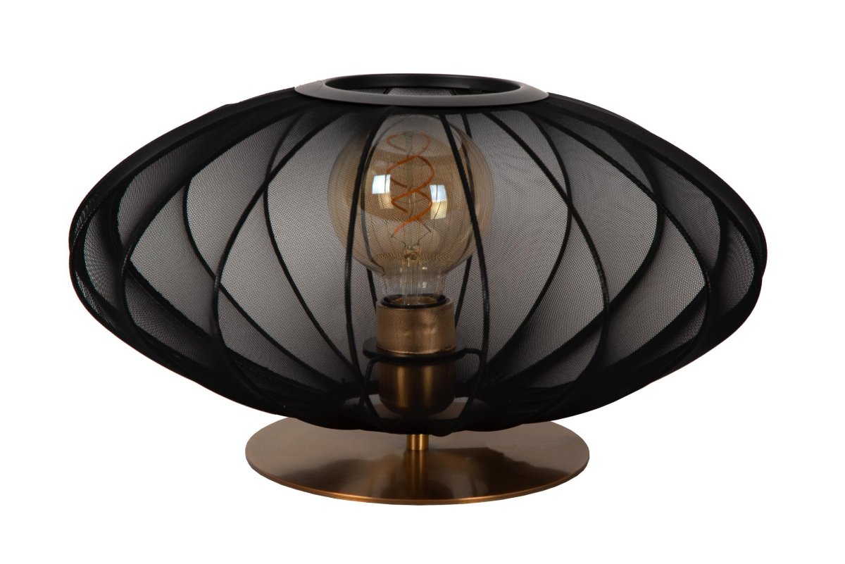 Corina 22cm Svart bordlampe Fra Lucide - Med en diameter på At 40 centimeter er denne lampen en vinner, uansett om den brukes til å lyse opp et koselig hjørne i stua, fremheve skjenken din eller fungere som nattbordsfølge på soverommet.