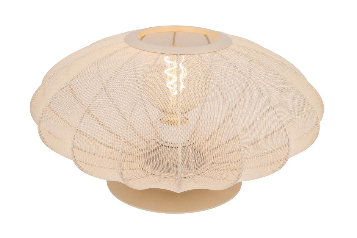Corina 22cm Krem bordlampe Fra Lucide - Med en diameter på At 40 centimeter er denne lampen en vinner, uansett om den brukes til å lyse opp et koselig hjørne i stua, fremheve skjenken din eller fungere som nattbordsfølge på soverommet.