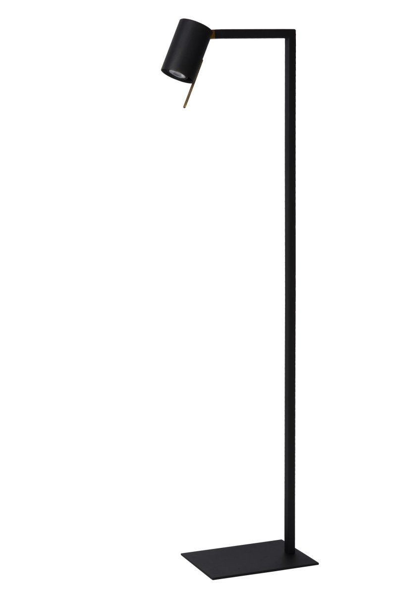 Lesley Svart gulvlampe Fra Lucide - Den slanke metalldesignen gir den et stilig utseende som passer perfekt i enhver moderne stue.
