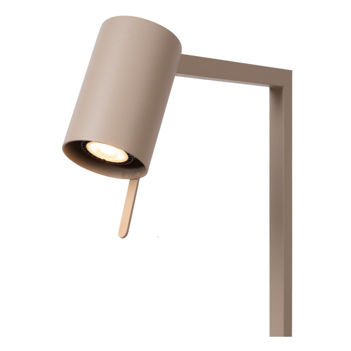 Lesley Taupe gulvlampe Fra Lucide - Den slanke metalldesignen gir den et stilig utseende som passer perfekt i enhver moderne stue.