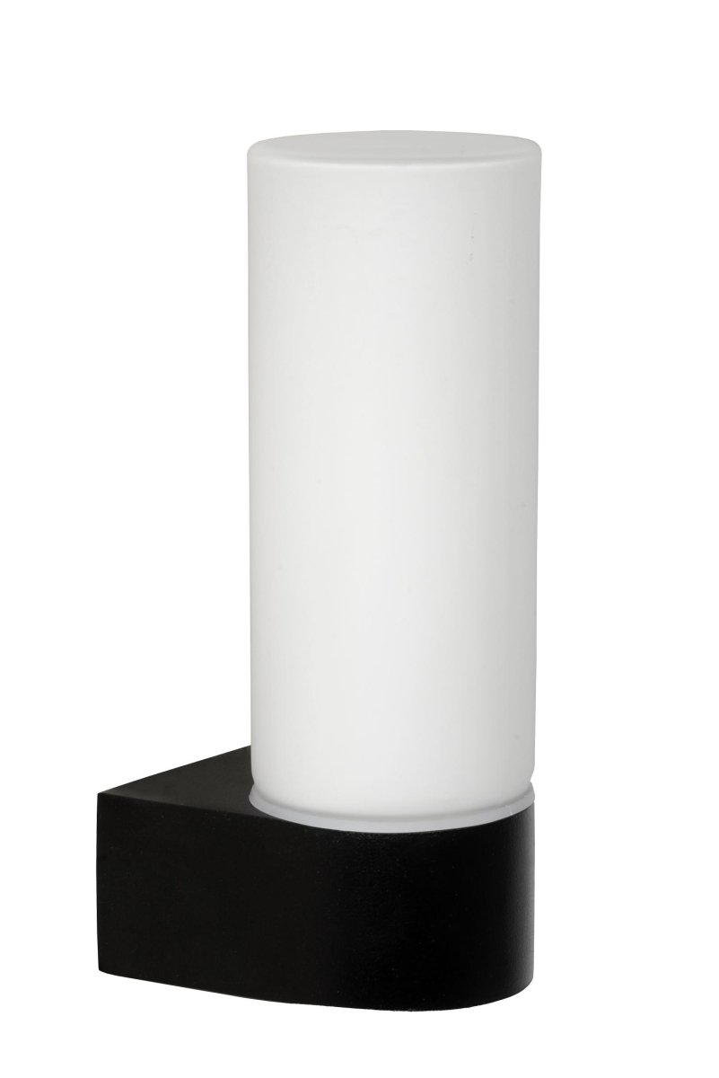 Jesse 16cm Svart baderomslampe Fra Lucide - Jesse monteres enkelt p&aring; veggen med en metallplate, og du har mulighet for &aring; koble vegglampen til en kompatibel dimmer.