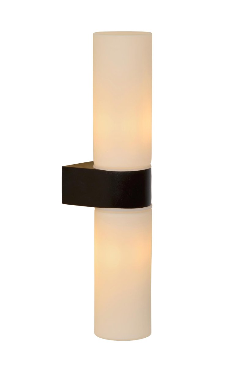 Jesse 30cm Svart baderomslampe Fra Lucide - Koble lampen til en kompatibel dimmer for å skape den perfekte atmosfæren, selv på badet ditt.