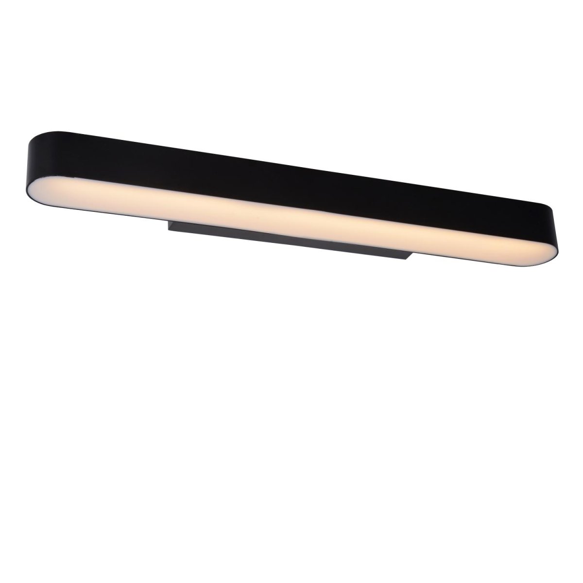 Madelon 60cm Svart baderomslampe Fra Lucide - Lysp&aelig;ren er integrert og avgir et varmt hvitt lys, den perfekte fargetemperaturen for &aring; plasseres over baderomsspeilet.