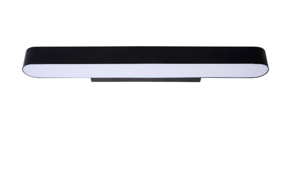Madelon 60cm Svart baderomslampe Fra Lucide - Lysp&aelig;ren er integrert og avgir et varmt hvitt lys, den perfekte fargetemperaturen for &aring; plasseres over baderomsspeilet.