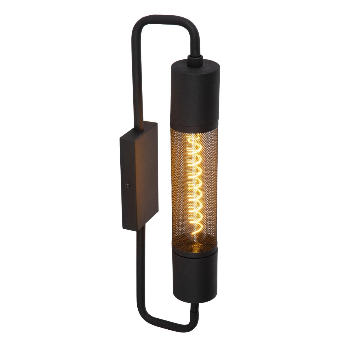 Calixt 50cm Svart vegglampe Fra Lucide - Ved å koble den til en veggdimmer får du den perfekte stemningsbelysningen når som helst.