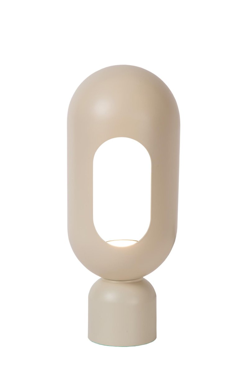 Barris 30cm Taupe bordlampe Fra Lucide - Plasser den mot veggen og nyt intimt, indirekte lys som direkte øker hyggefaktoren i stuen eller spisestuen.