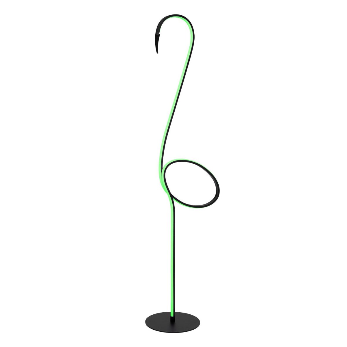Flamingo Svart gulvlampe Fra Lucide - Flamingo kommer med en standard RGB LED-stripe som du enkelt kan styre med en fjernkontroll.