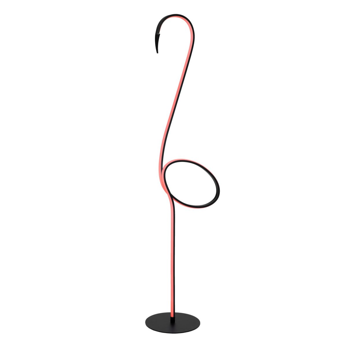 Flamingo Svart gulvlampe Fra Lucide - Flamingo kommer med en standard RGB LED-stripe som du enkelt kan styre med en fjernkontroll.