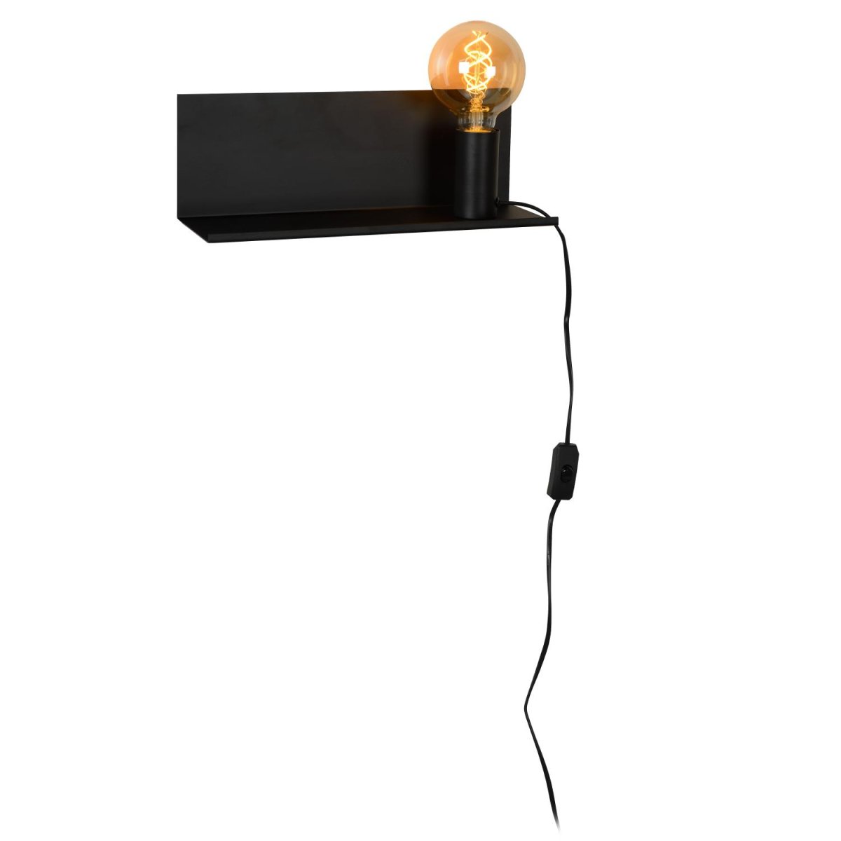 Sebo 35cm Svart vegglampe Fra Lucide - Med et stilig design og vakkert bearbeidede linjer tilbyr lampen enkel bruk med en av/p&aring;-knapp p&aring; lampen.