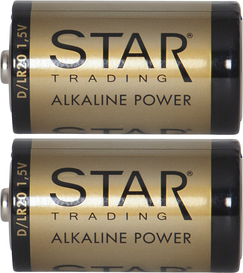 Batteri 2-Pakning D 1,5V Power Alkaline Gull Fra Star Trading - 