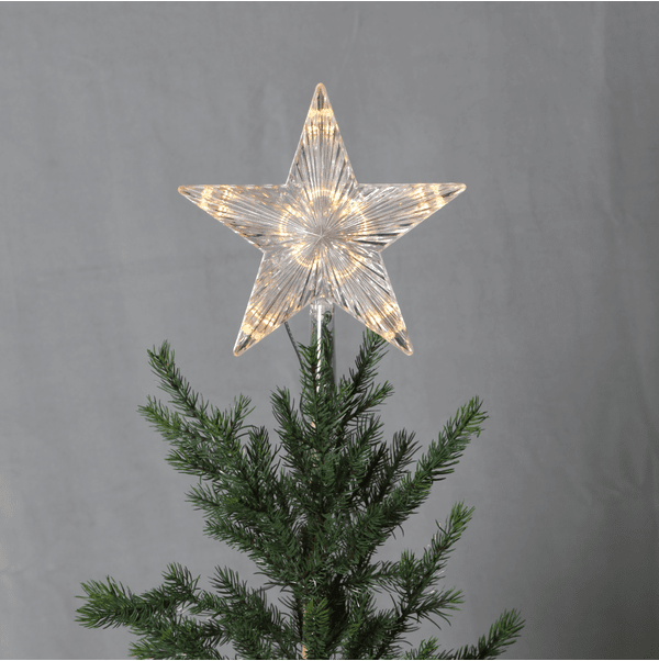 Juletrestjerne Topsy Gjennomsiktig Fra Star Trading - Tradisjonell og vakker toppstjerne med belysning som passer perfekt p&aring;; juletreet.