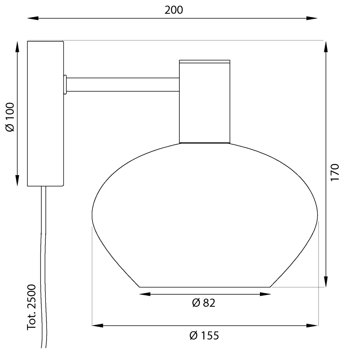 Bell Ø15 Hvit vegglampe Fra Aneta Lighting - 