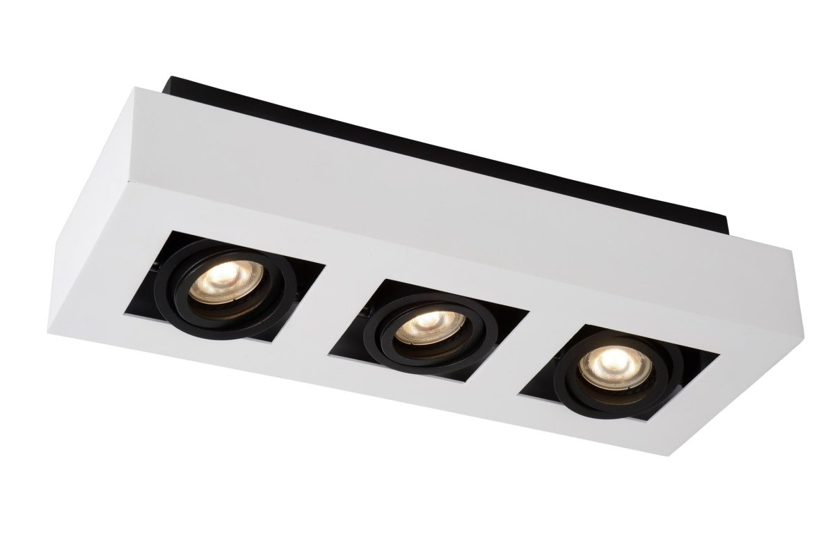 Xirax 3 Hvit spotlight Fra Lucide - Juster fargetemperaturen fra varm gul til varm hvit ved &aring; koble lampen til en ekstern dimmer.
