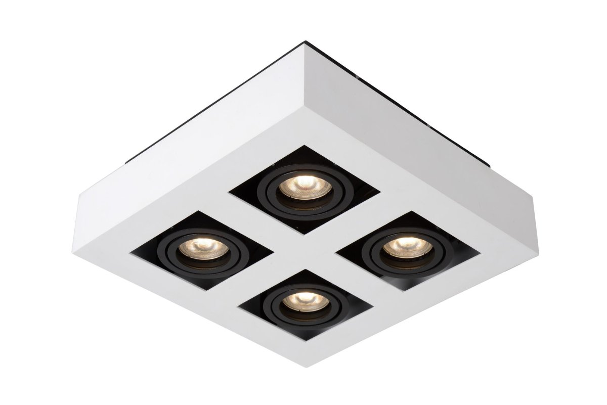 Xirax 4 Hvit spotlight Fra Lucide - Juster fargetemperaturen fra varm gul til varm hvit ved &aring; koble lampen til en ekstern dimmer.