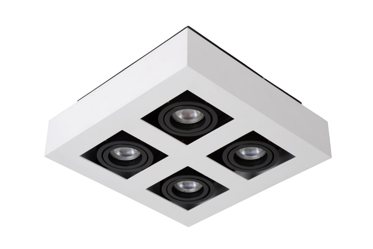 Xirax 4 Hvit spotlight Fra Lucide - Juster fargetemperaturen fra varm gul til varm hvit ved &aring; koble lampen til en ekstern dimmer.