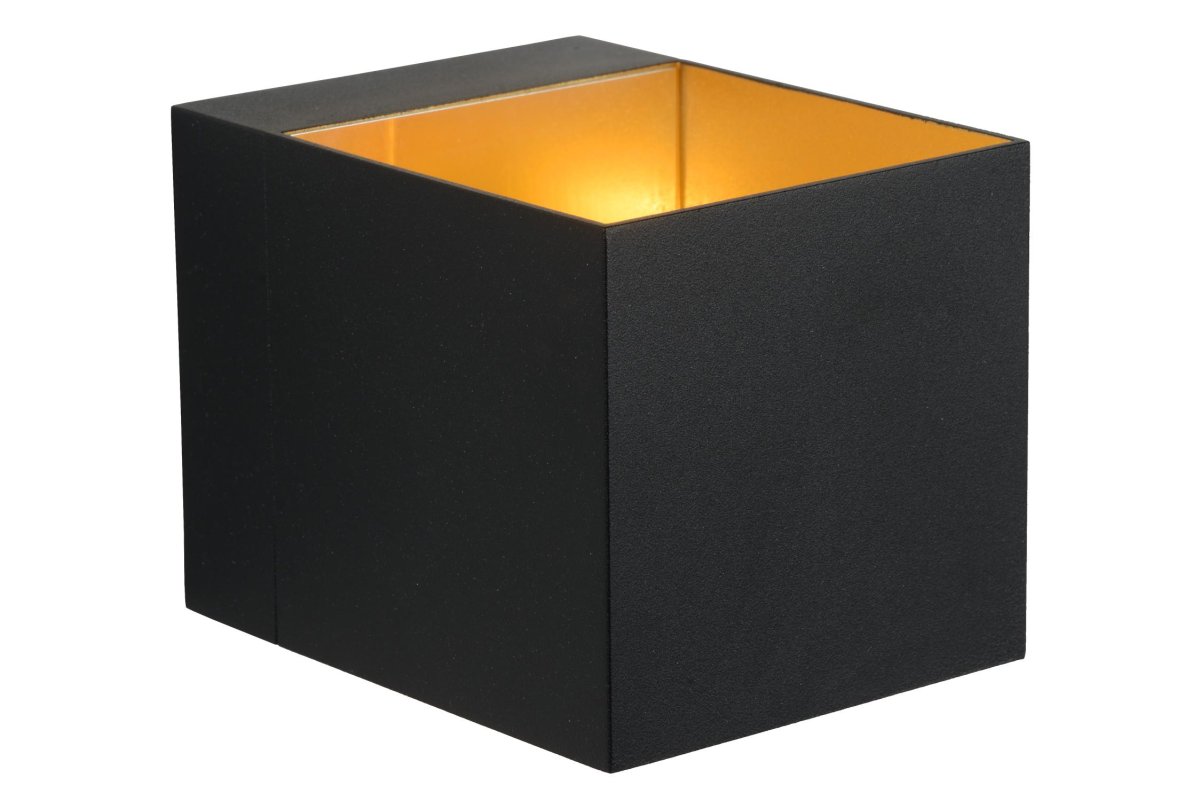 Devi 10cm Svart vegglampe Fra Lucide - Med bakplate på&aring; 10,5 cm x 8 cm, den er enkel å montere over en sentralboks.