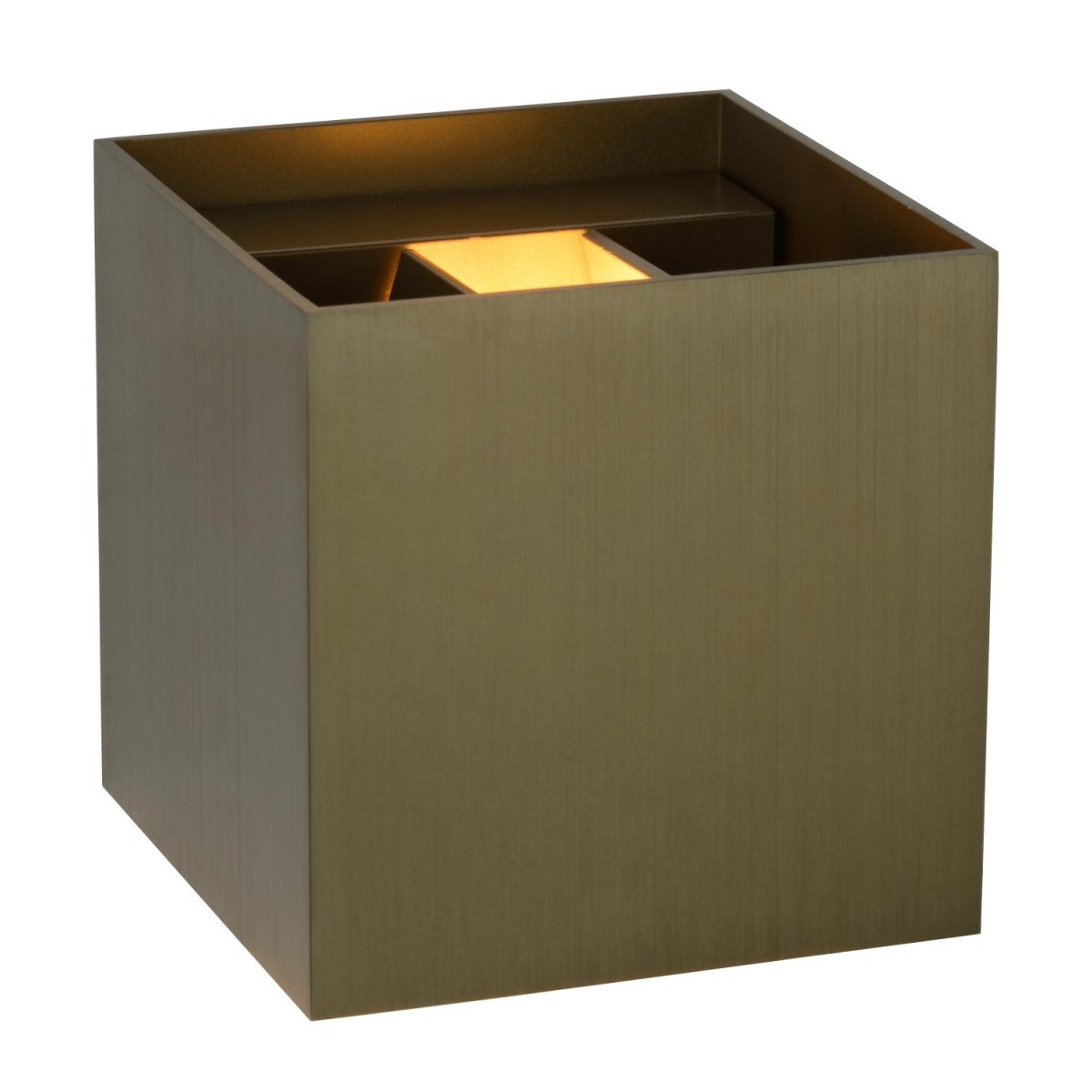 Xio 10cm Brun vegglampe Fra Lucide - Du kan velge at str&aring;len skal skinne jevnt opp/ned, bare opp eller kun ned, eller ha en smalere str&aring;le opp/ned og p&aring; den andre siden en bredere str&aring;le.