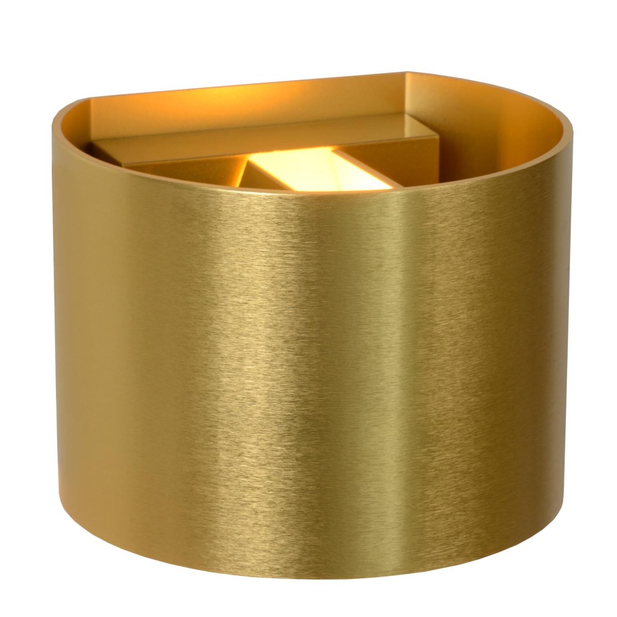 Xio 13cm Matt gull/messing vegglampe Fra Lucide - En stilig boks full av lys til veggen din.