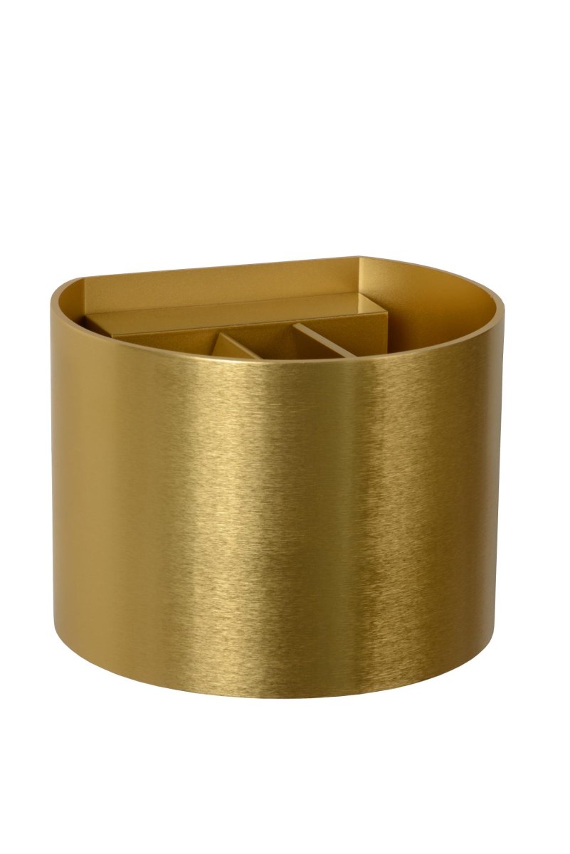 Xio 13cm Matt gull/messing vegglampe Fra Lucide - En stilig boks full av lys til veggen din.