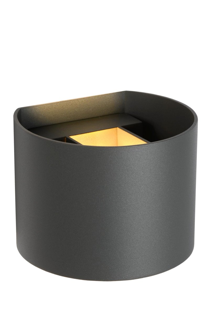 Xio 13cm Grå vegglampe Fra Lucide - En stilig boks full av lys til veggen din.