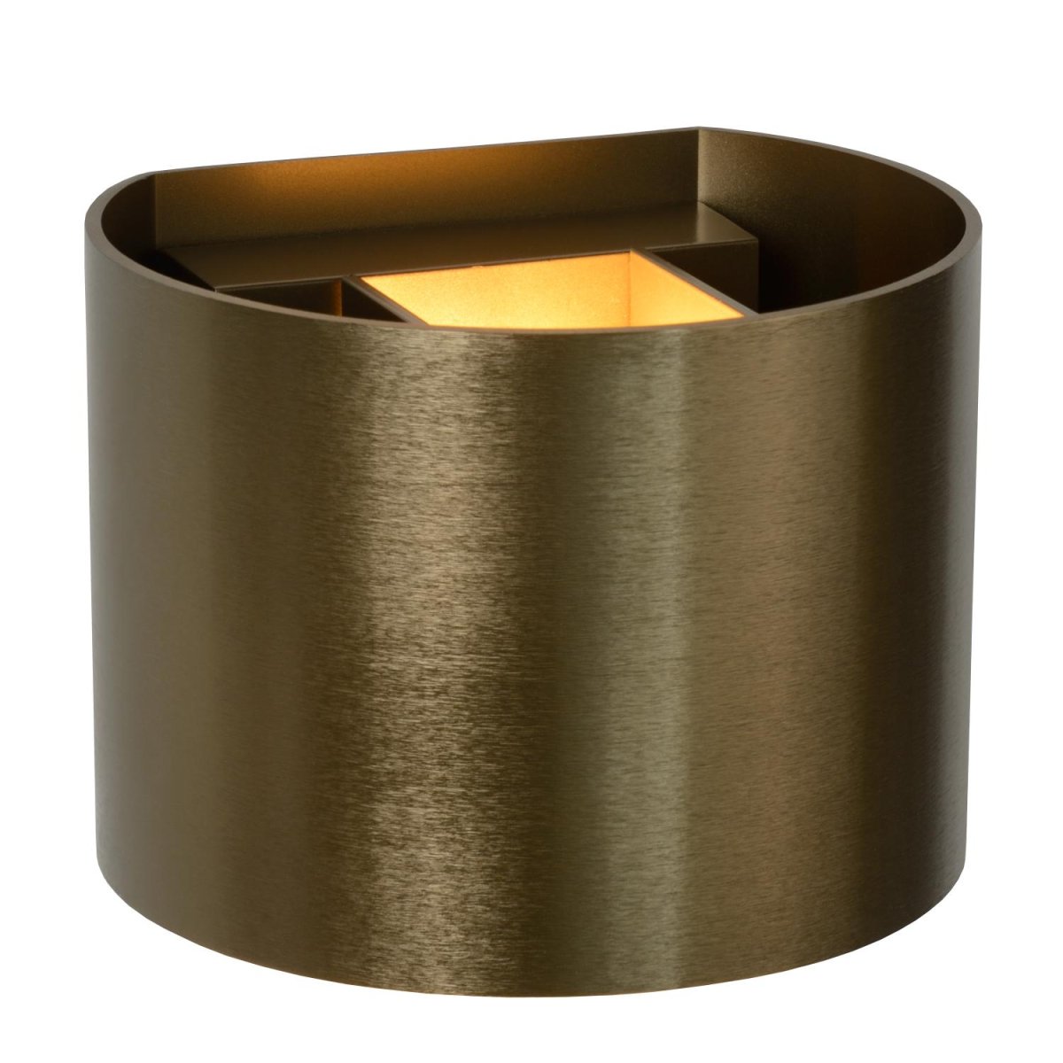 Xio 13cm Brun vegglampe Fra Lucide - En stilig boks full av lys til veggen din.