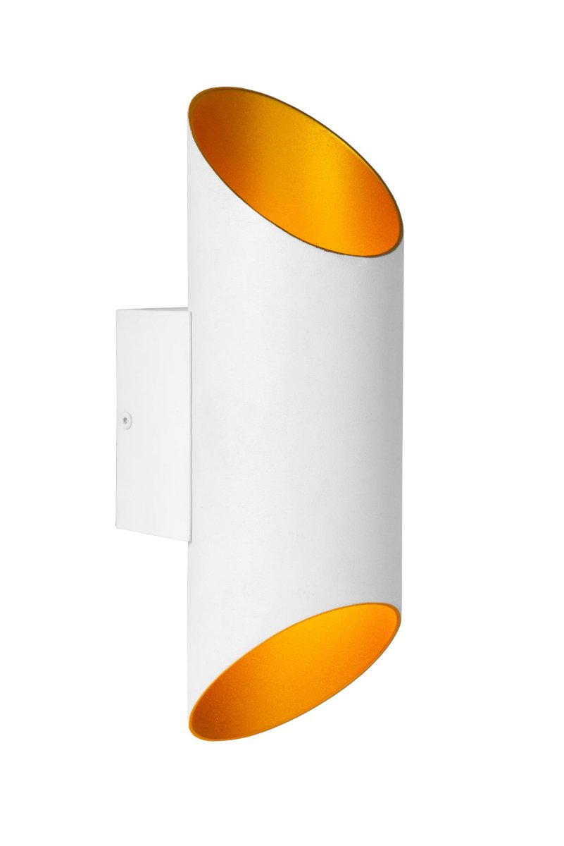 Quirijn 30cm Hvit vegglampe Fra Lucide - Denne enkle, men elegante vegglampen fordyper ethvert rom i en varm glød takket være dens sylindriske form som er skråstilt i bunnen.