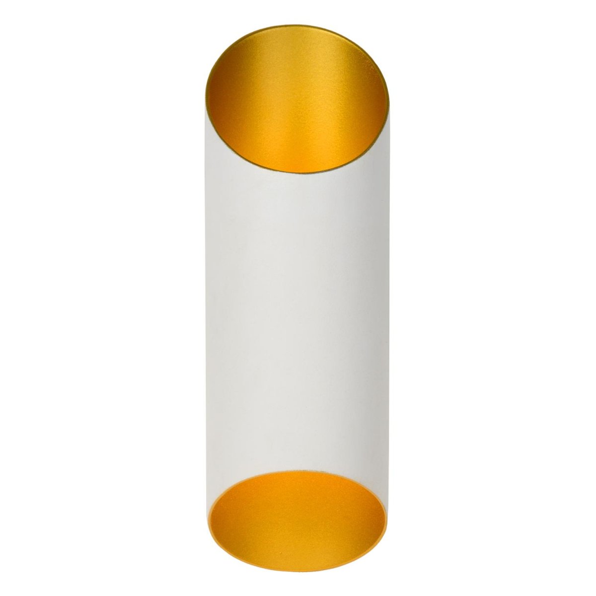 Quirijn 30cm Hvit vegglampe Fra Lucide - Denne enkle, men elegante vegglampen fordyper ethvert rom i en varm glød takket være dens sylindriske form som er skråstilt i bunnen.
