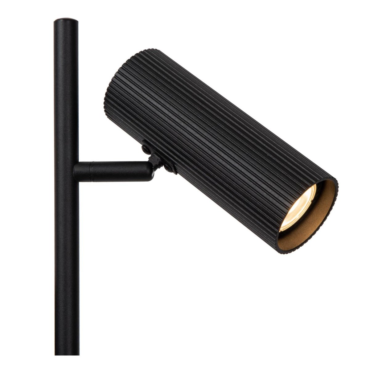 Clubs Svart gulvlampe Fra Lucide - Unike produktegenskaper:Passer for bruk med LED-lyskilderLampen er dreibar og vippbarMed av/p&aring;-knapp p&aring; kabelen av h&oslash;y kvalitetMade er ikke av h&oslash;y kvalitet.
