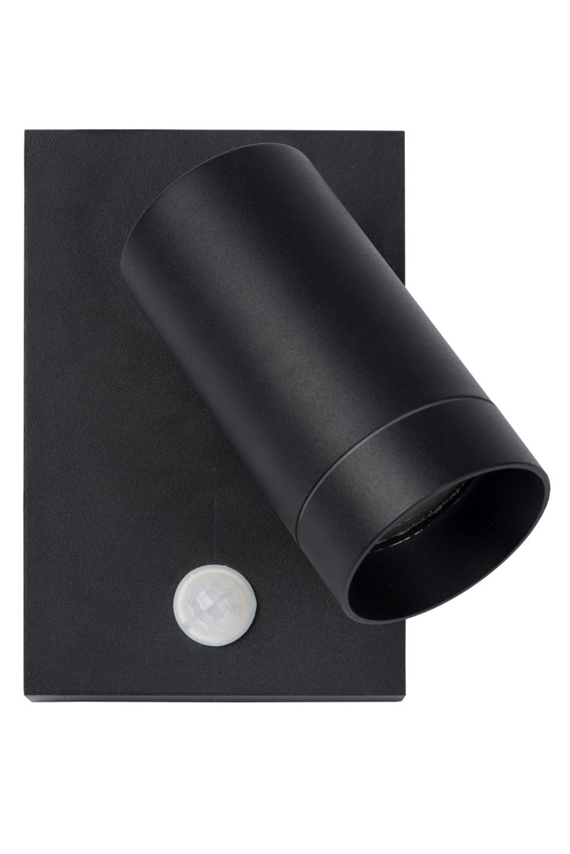 Taylor Svart utendørslampe Fra Lucide - Unike produktegenskaper:Passer for bruk med LED-lyskildeDenne lampen er roterbar og vippbarMed bevegelsessensor og dag/nattsensorAluminum er ikke laget av høy kvalitet.