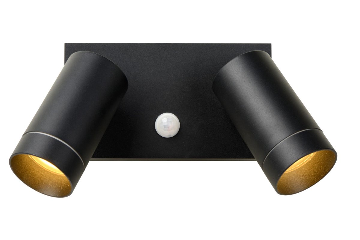 Taylor Svart utendørslampe Fra Lucide - Unike produktegenskaper:Passer for bruk med LED-lyskildeDenne lampen er roterbar og vippbarMed bevegelsessensor og dag/nattsensorAluminum er ikke laget av høy kvalitet.