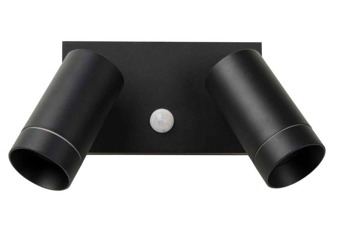 Taylor Svart utendørslampe Fra Lucide - Unike produktegenskaper:Passer for bruk med LED-lyskildeDenne lampen er roterbar og vippbarMed bevegelsessensor og dag/nattsensorAluminum er ikke laget av høy kvalitet.