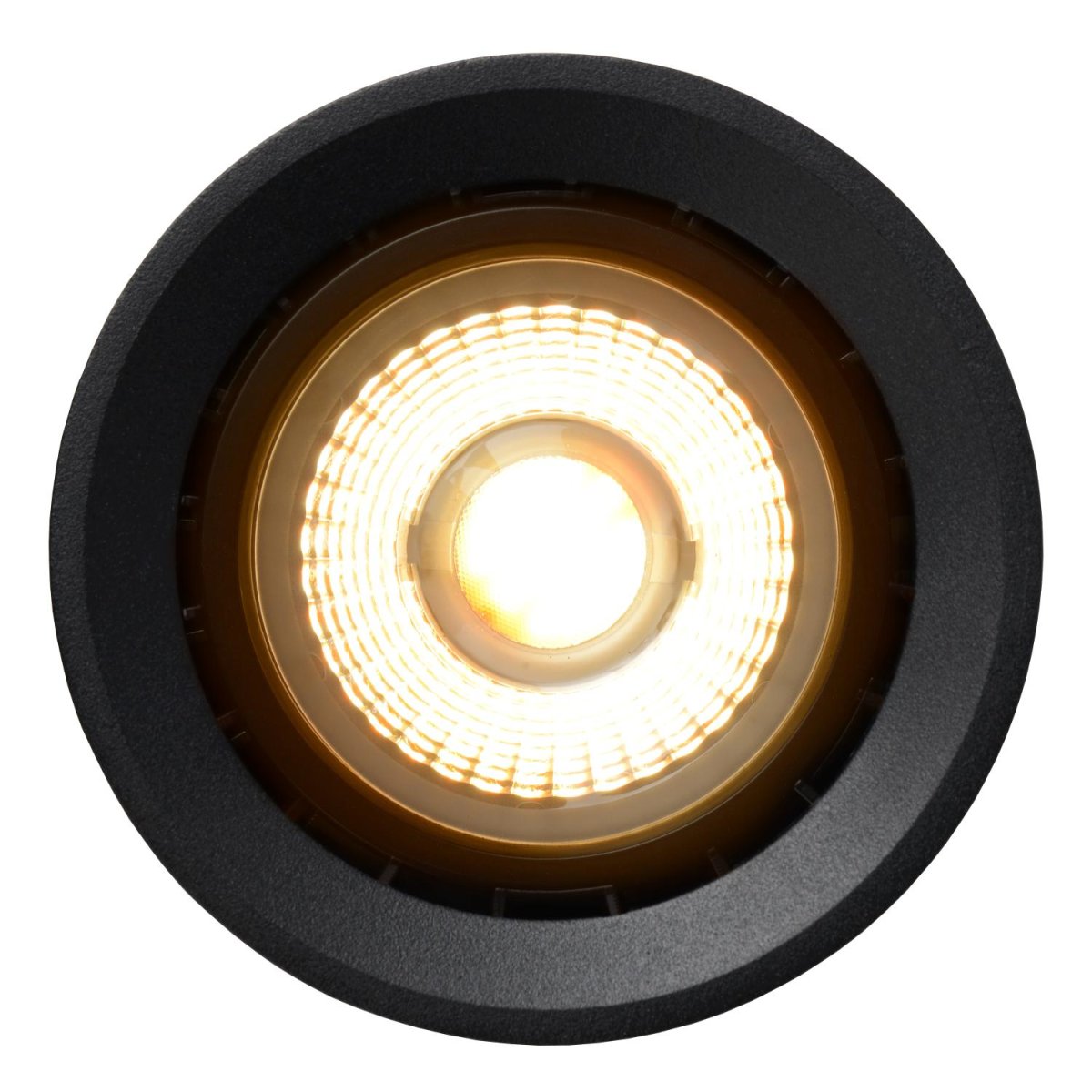 Fedler Svart spotlight Fra Lucide - Takspotten Fedler er kompakt, geometrisk perfekt og har et moderne design med en diameter p&aring; knapt 12 centimeter.
