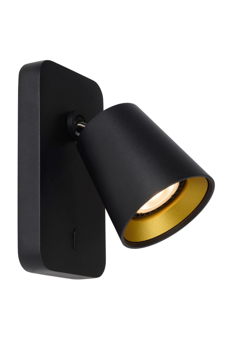 Turnon Svart leselampe Fra Lucide - Du kan enkelt dreie og vippe denne lampen til riktig posisjon, og ogs&aring; koble Turnon til en dimmer.