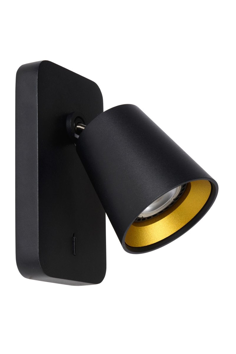 Turnon Svart leselampe Fra Lucide - Du kan enkelt dreie og vippe denne lampen til riktig posisjon, og ogs&aring; koble Turnon til en dimmer.