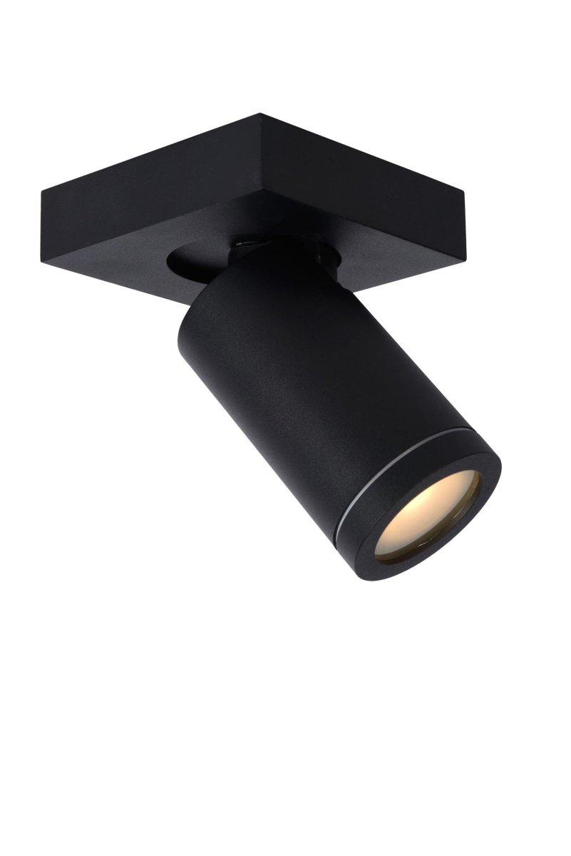Yes 12cm Svart baderomslampe Fra Lucide - Denne taklampen er laget av høykvalitets aluminium og er spesielt utviklet for sikker bruk på baderom.