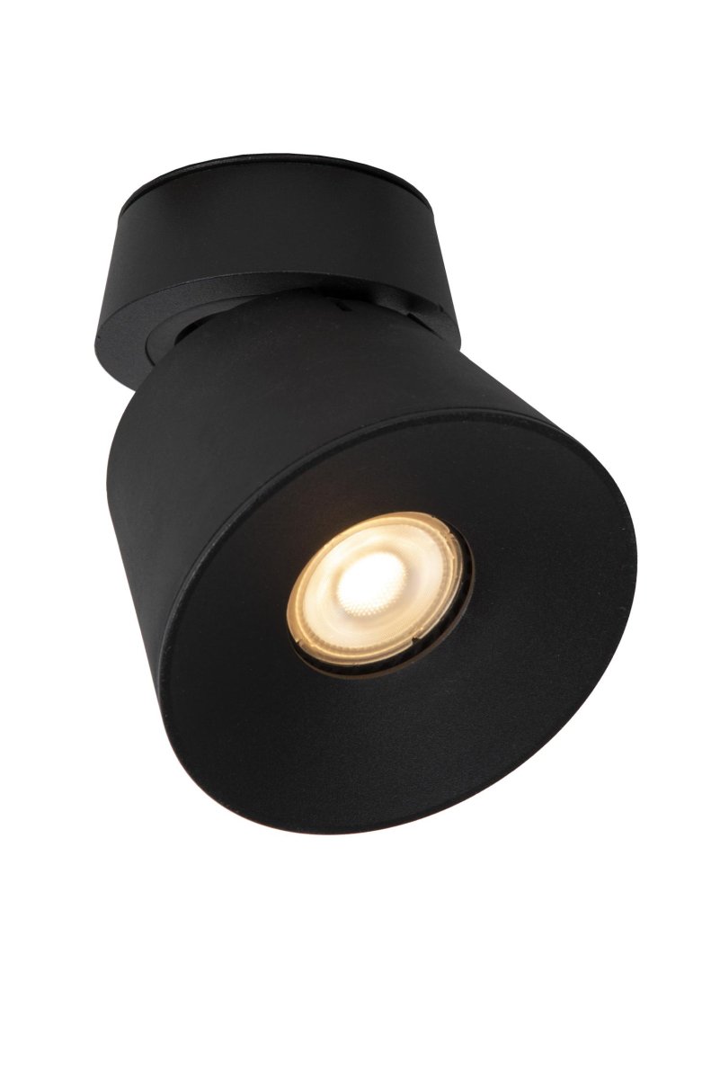 Trigono Svart spotlight Fra Lucide - Unike produktegenskaper:Egnet for bruk med LED-lyskildeDenne lampen kan roteres og vippesLett &aring; koble til en dimmer (ekskl.