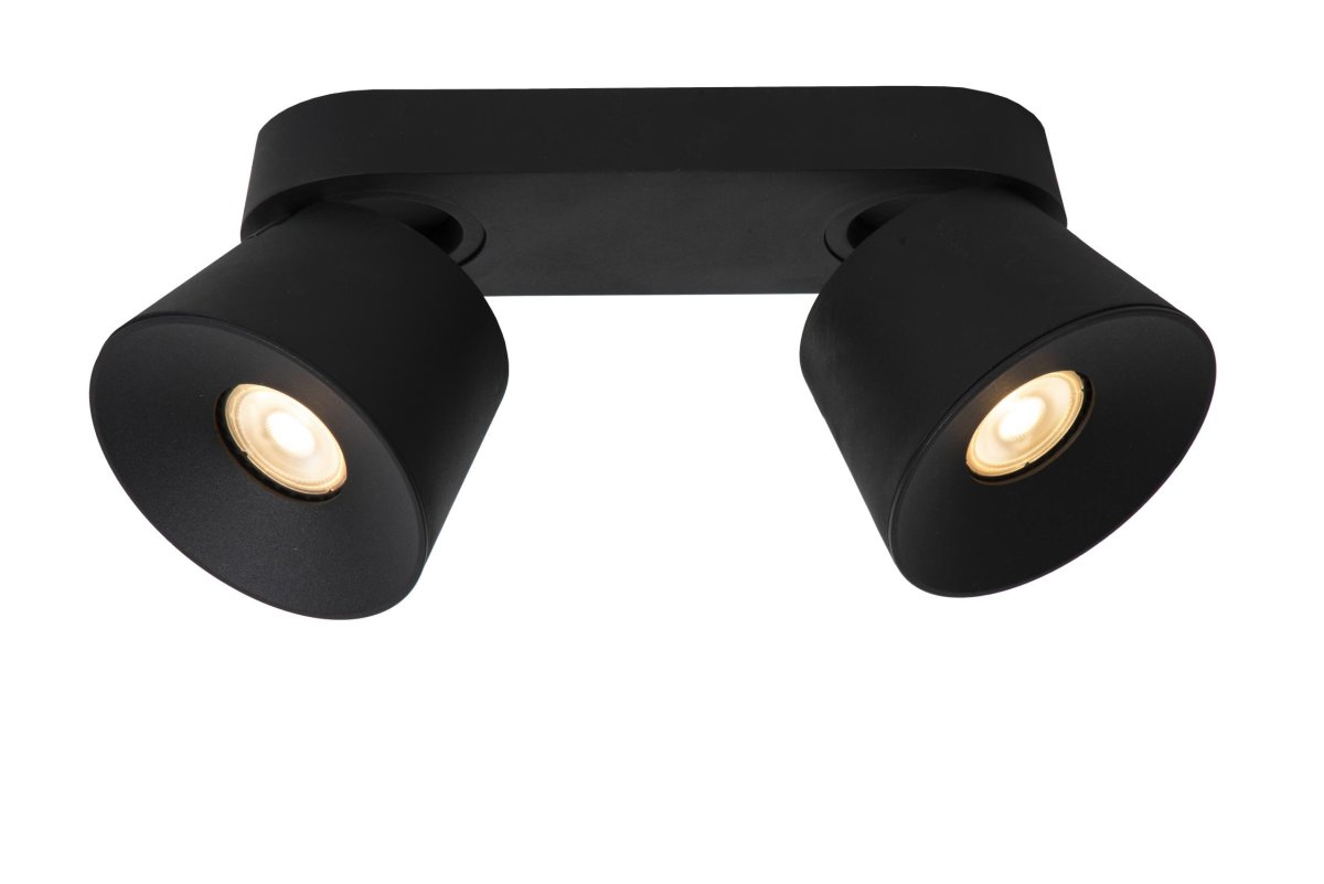 Trigono 2 Svart spotlight Fra Lucide - Unike produktegenskaper:Passer for bruk med LED-lyskilderDenne lampen kan roteres og vippesLett &aring; koble til en dimmer (ekskl.