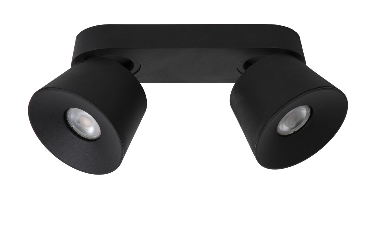 Trigono 2 Svart spotlight Fra Lucide - Unike produktegenskaper:Passer for bruk med LED-lyskilderDenne lampen kan roteres og vippesLett &aring; koble til en dimmer (ekskl.