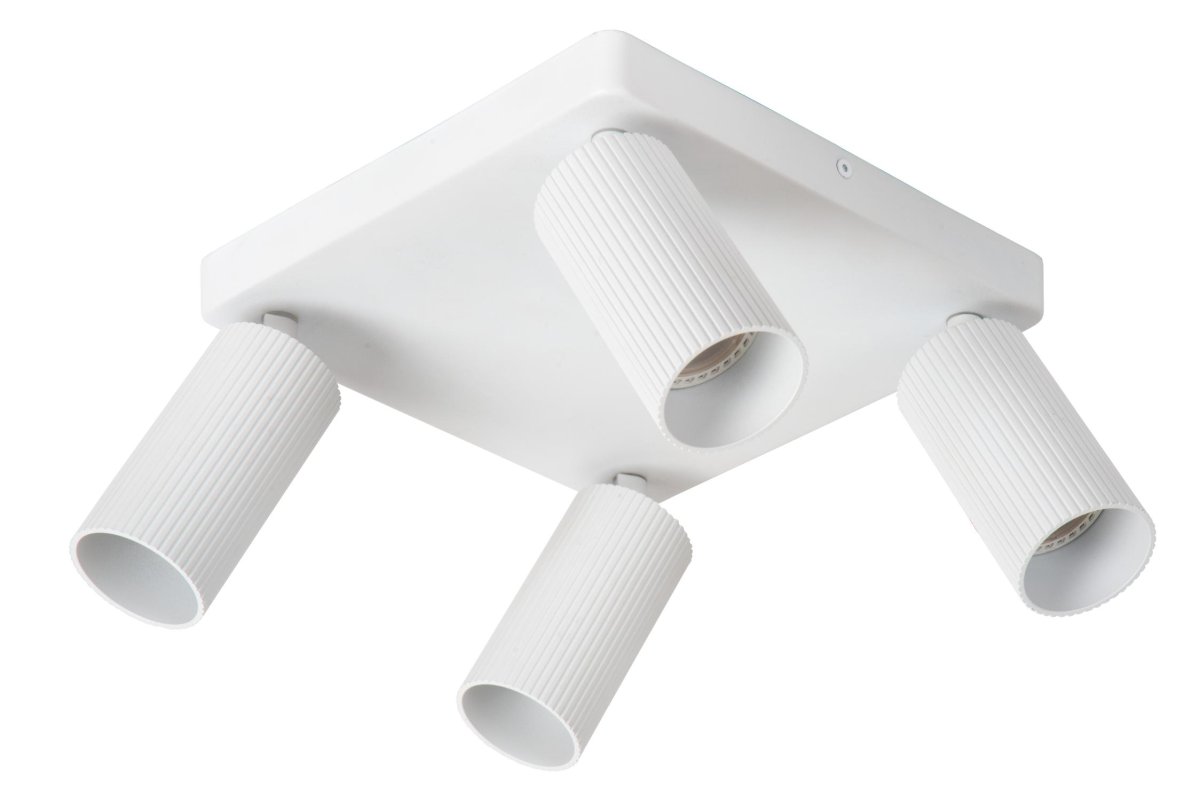 Clubs 4 Hvit spotlight Fra Lucide - Ved å koble lampen til en dimmer kan du enkelt kontrollere stemningen i rommet &ndash; sterkt lys for en produktiv start på dagen eller en myk glød for en avslappende kveld.