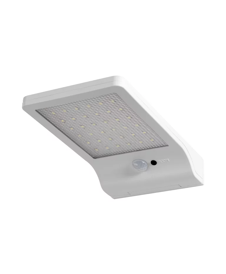 DoorLED Sensor Hvit solcellelampe Fra Ledvance - Den innebygde bevegelses- og dagslyssensoren sørger for at lampen tennes automatisk når det er bevegelse og optimerer energiforbruket.