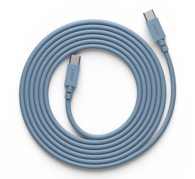 Cable 1 USB C to USB C Charging Cable, 2m Blå Fra Avolt - Kabel 1 USB-C til USB-C fra Avolt kombinerer kraftig lading med stilig skandinavisk design.