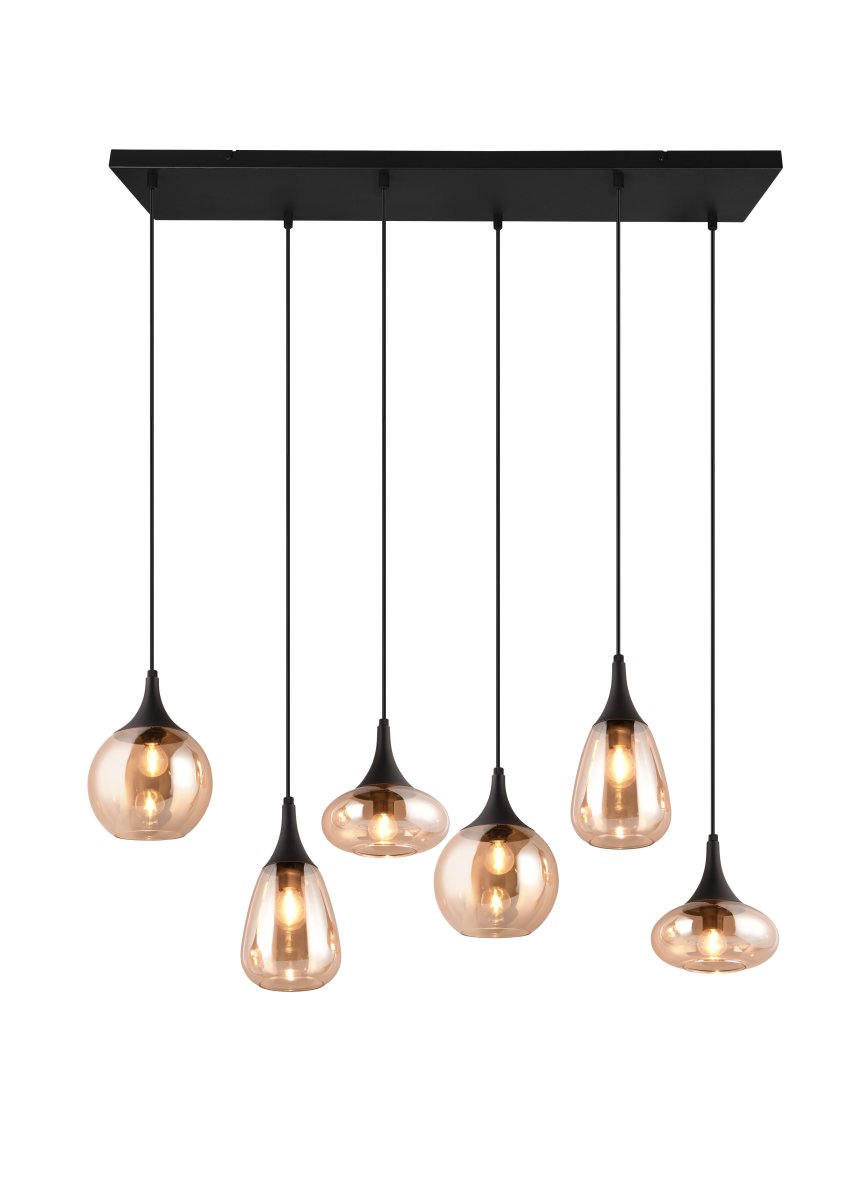 Lumina 93cm Rav Taklampe Fra Trio Lighting - Det mattsvarte fargevalget gj&oslash;r den enkel &aring; matche med forskjellige farger og interi&oslash;rstiler, noe som gir hjemmet ditt et stilig og moderne preg.