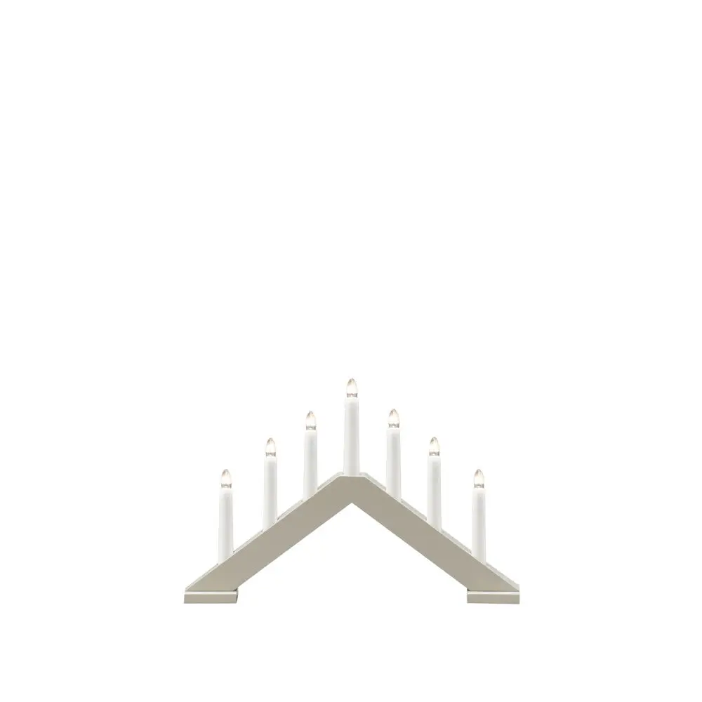 Candelabra 7 Lights Matt beige Fra Konstsmide - Gi hjemmet ditt en tidl&oslash;s og stilig julestemning med denne elegante adventslysestaken i tre.