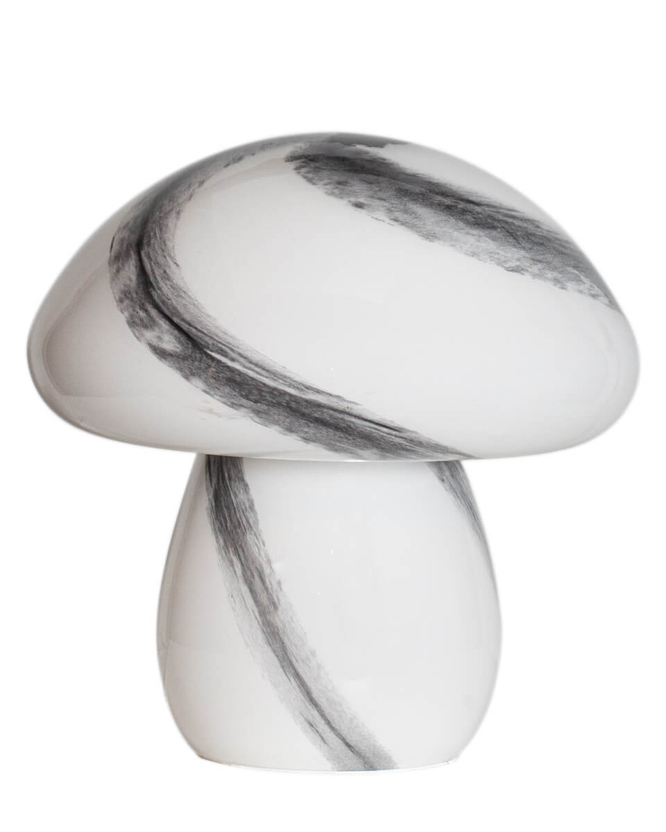 Mira Mushroom 30cm Hvit/svart bordlampe Fra By Rydéns - Lampen er ikke bare en funksjonell lyskilde, men ogs&aring; en kunstnerisk detalj som fremhever interi&oslash;ret ditt med sitt naturinspirerte design og h&aring;ndlagde kvalitet.
